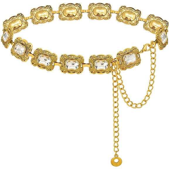 Lіmhоо Accessories - 1384 Western Belt For Women Metal Concho Chain Belts Cowgirl Belt Country